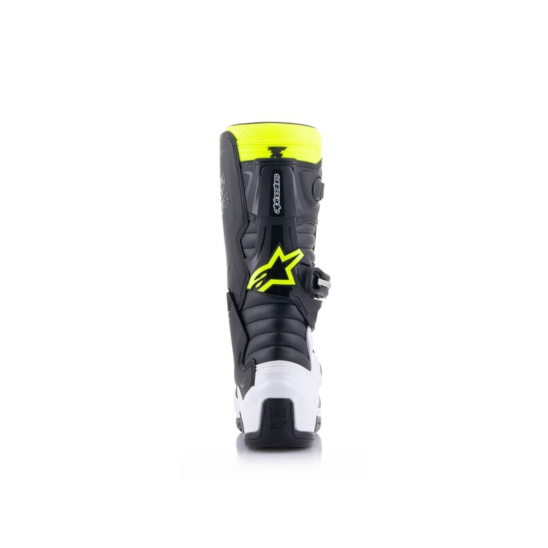 Alpinestars Tech 7 S mustad, valged, kollased ja sinised mootorrattasaapad lastele