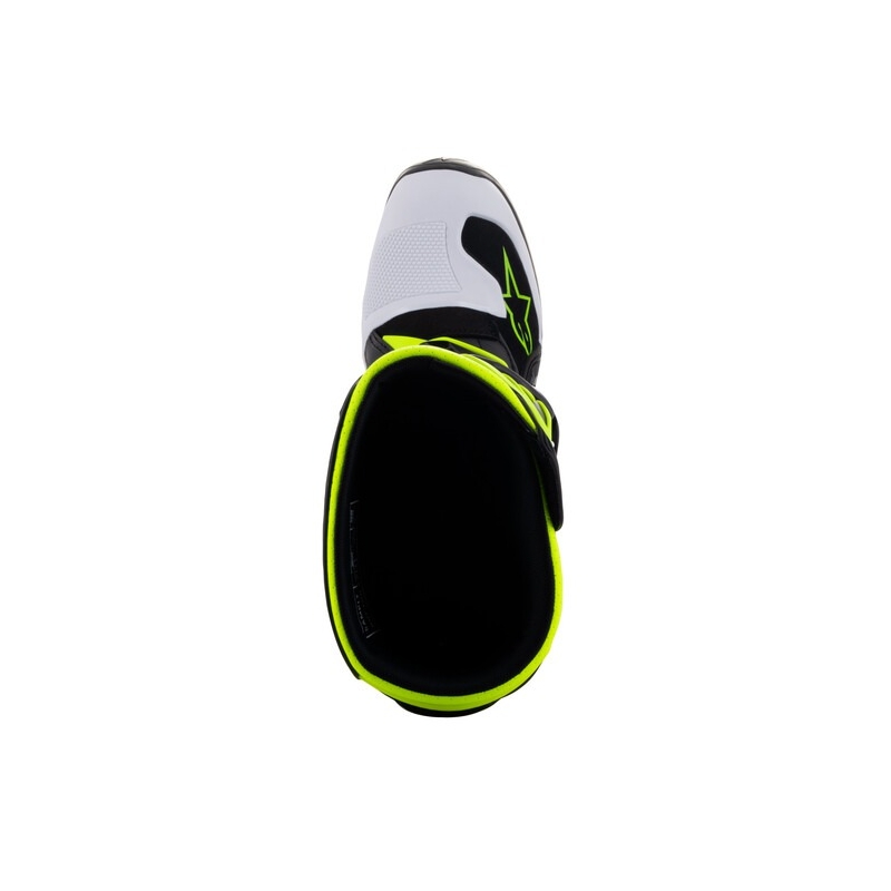 Alpinestars Tech 7 S mustad, valged, kollased ja sinised mootorrattasaapad lastele