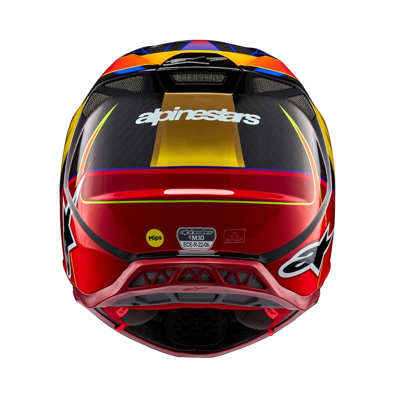 Alpinestars Supertech S-M10 Era kuldne ja punane motokrossikiiver