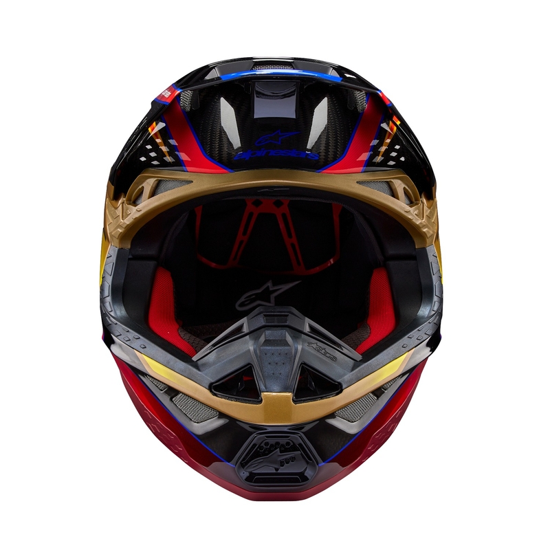Alpinestars Supertech S-M10 Era kuldne ja punane motokrossikiiver