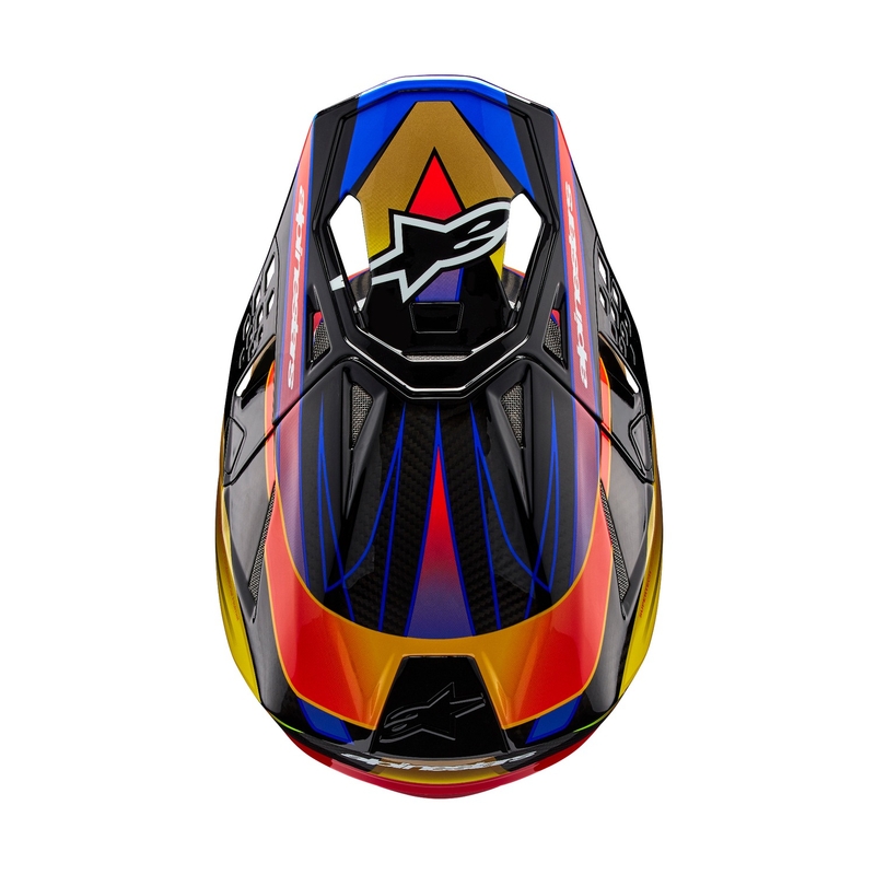 Alpinestars Supertech S-M10 Era kuldne ja punane motokrossikiiver