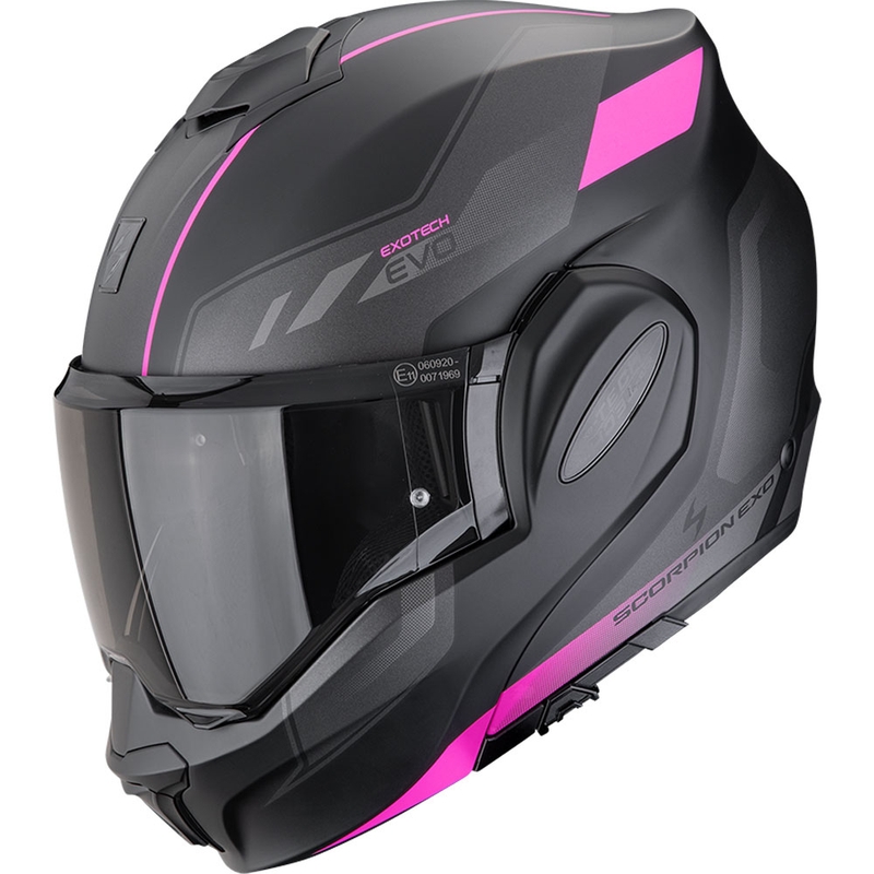 Kokkupandav mootorratta kiiver Scorpion EXO-TECH EVO Socius matt must-roosa
