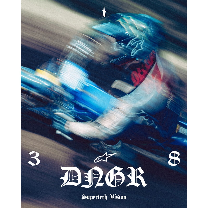 Alpinestars Supertech Vision DNGR38 XXV mustad ja hõbedased motokrossiprillid peegelpeegliga hõbedase pleksiga.