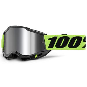 Motokrossiprillid 100% Accuri 2 fluo kollane hõbedase pleksiga