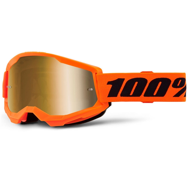 Laste motokrossiprillid 100% STRATA 2 oranž peegelkuldse plexiga 100% STRATA 2 oranž