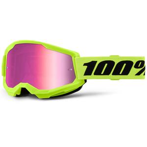 Laste motokrossiprillid 100% STRATA 2 fluo kollane roosa pleksiga