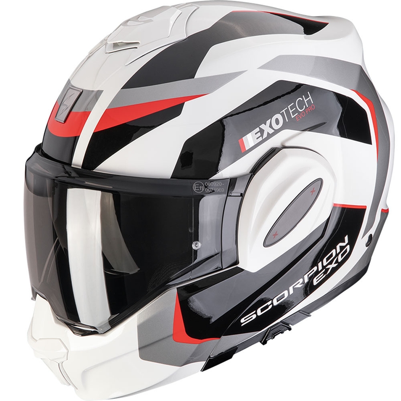 Kokkupandav mootorratta kiiver Scorpion EXO-TECH EVO PRO Accuti hall-must-punane