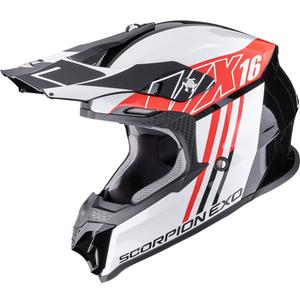 Motokrossikiiver Scorpion VX-16 EVO Air Lignes must-punane