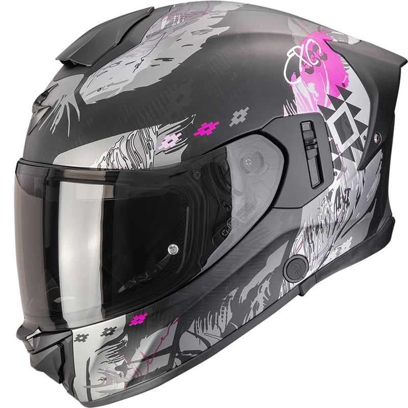 Integreeritud mootorratta kiiver Scorpion EXO-530 Air Hadji matt must-roosa