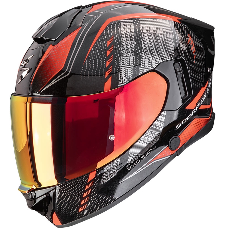 Integreeritud mootorratta kiiver Scorpion EXO-530 Air Theras metallik must-punane
