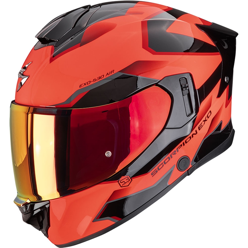 Scorpion EXO-530 Air Clip täisnäoga mootorrattakiiver, fluo punane-must