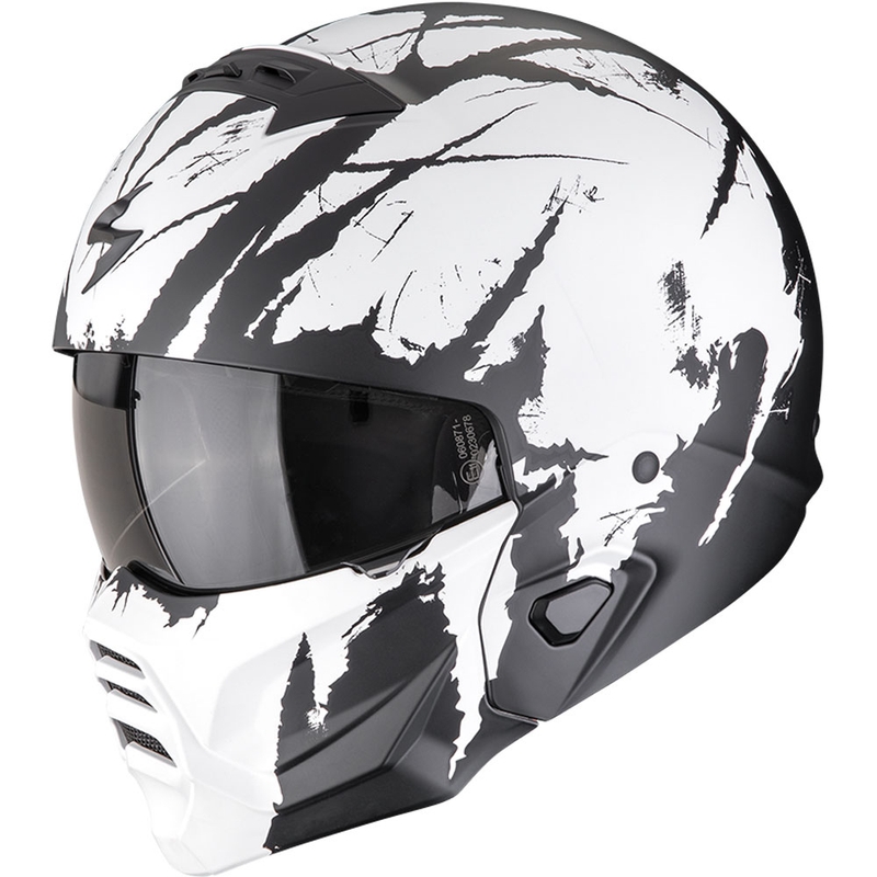 Avatud kiiver koos maskiga Scorpion EXO-COMBAT II Marauder matt must ja valge