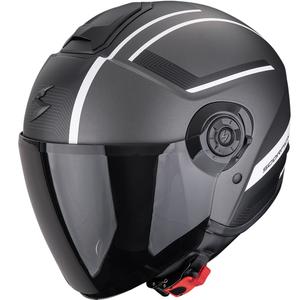 Avatud mootorratta kiiver Scorpion EXO-CITY II Cosmos matt hõbedane ja valge