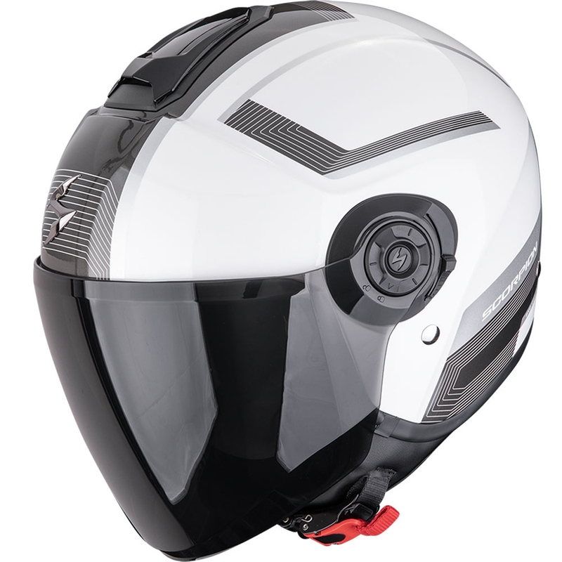 Avatud mootorratta kiiver Scorpion EXO-CITY II Cosmos pearl valge-hõbedane