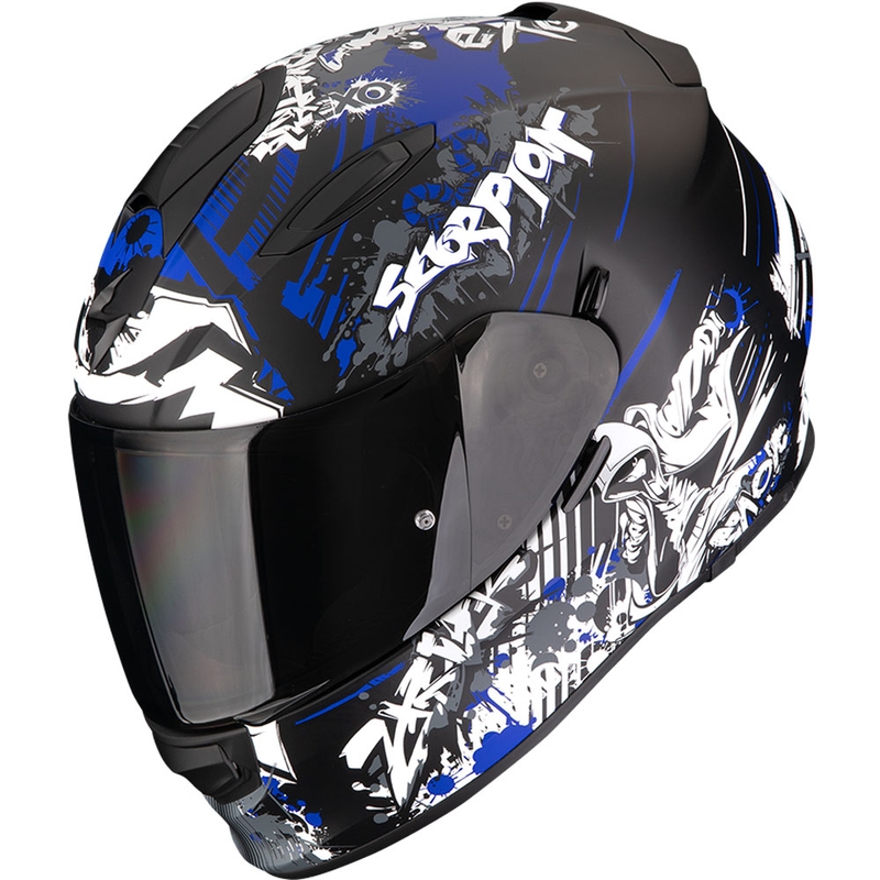 Integreeritud mootorratta kiiver Scorpion EXO-491 Spector matt must-sinine