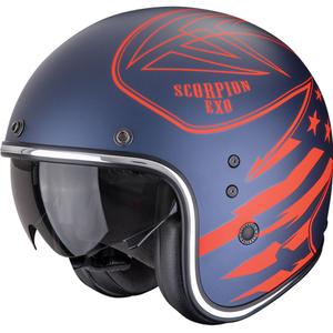 Avatud mootorratta kiiver Scorpion Belfast Dawg matt sini-punane