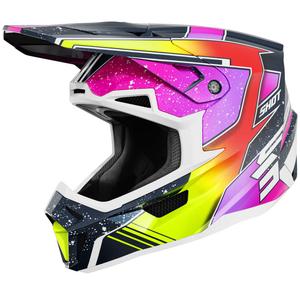 Motokrossi kiiver Shot Lite Racing sinine-fluo kollane