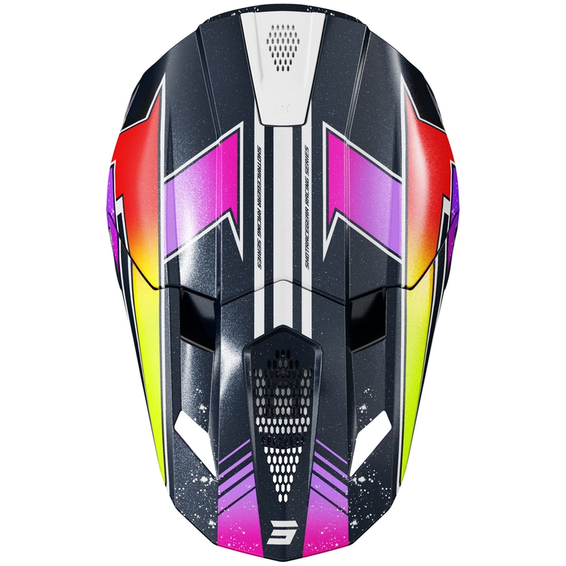 Motokrossi kiiver Shot Lite Racing sinine-fluo kollane