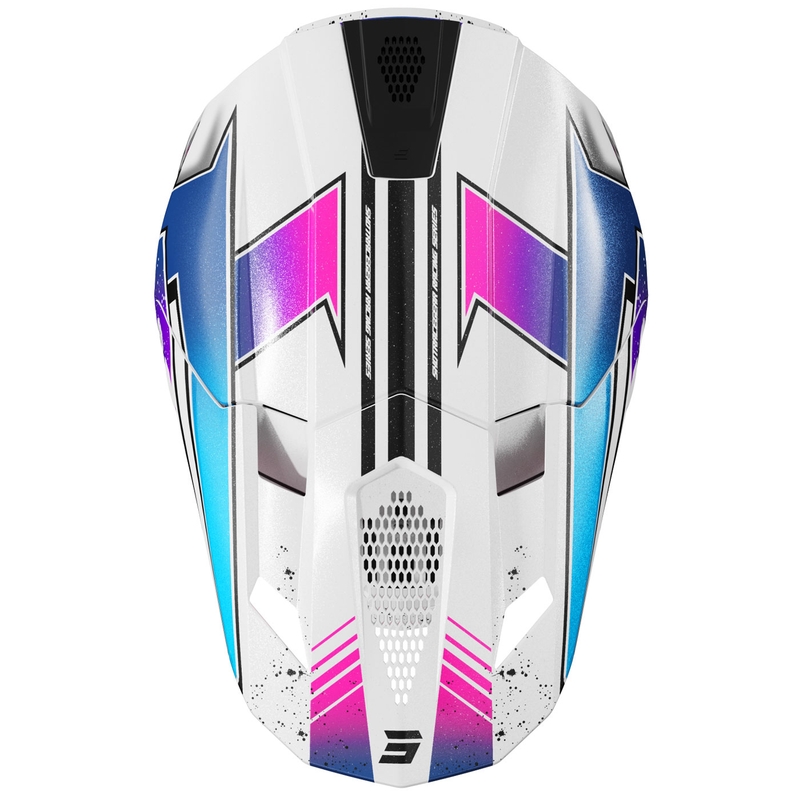 Motokrossi kiiver Shot Lite Racing pärlmuttervalge ja roosa