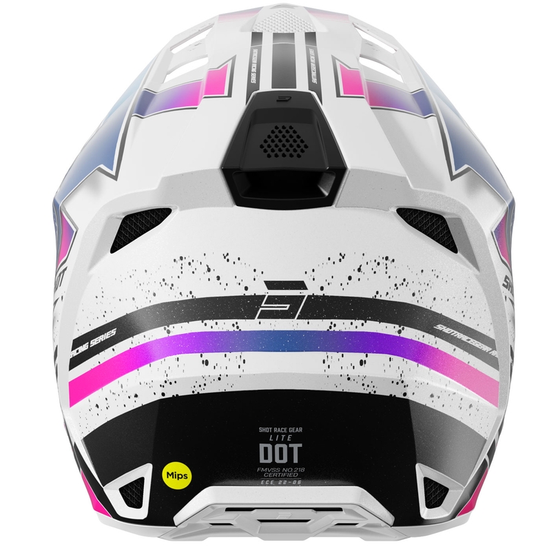 Motokrossi kiiver Shot Lite Racing pärlmuttervalge ja roosa