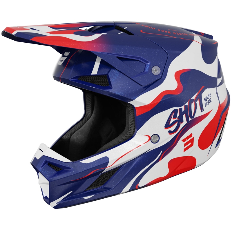 Motokrossi kiiver Shot Speed Beast pärl sinine-punane