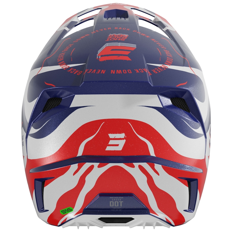 Motokrossi kiiver Shot Speed Beast pärl sinine-punane