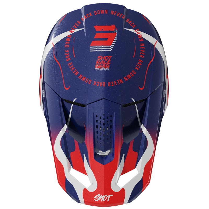 Motokrossi kiiver Shot Speed Beast pärl sinine-punane