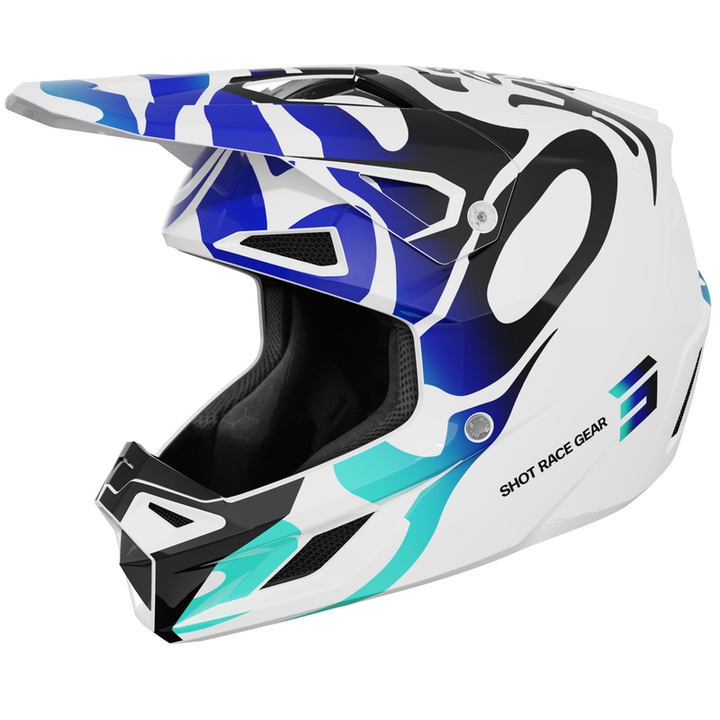 Motokross kiiver Shot Speed Ghost läikiv sinine