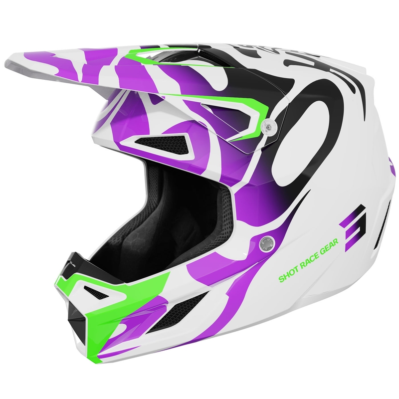 Motokrossi kiiver Shot Speed Ghost läikiv lilla