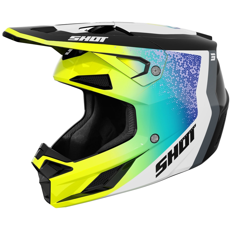 Motokross kiiver Shot Speed Hybrid läikiv fluo kollane