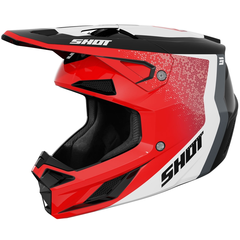 Motokross kiiver Shot Speed Hybrid läikiv punane