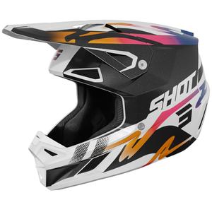 Motokross kiiver Shot Speed Wave Pearl must ja valge