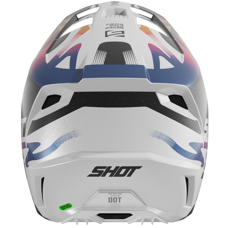 Motokross kiiver Shot Speed Wave Pearl must ja valge