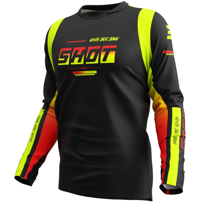 Motokross trikoo Shot Devo Block fluo kollane