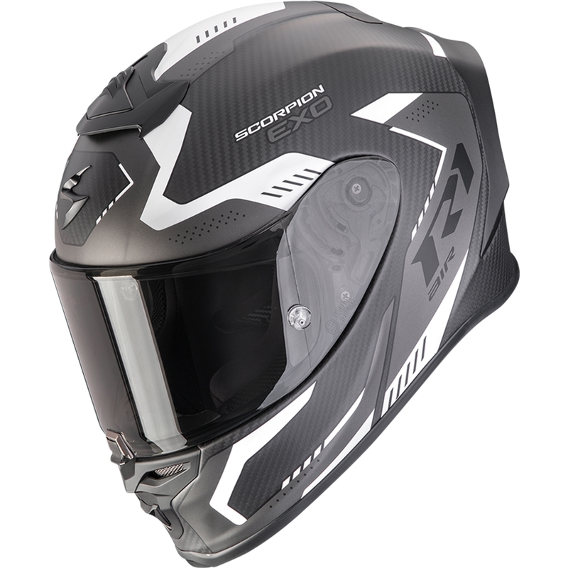 Integreeritud mootorratta kiiver Scorpion EXO-R1 EVO II Carbon Air Propel matt must-hõbedane