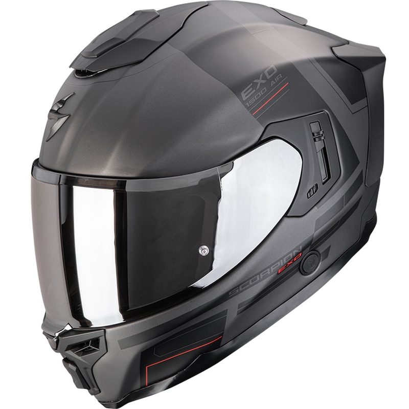 Integreeritud mootorratta kiiver Scorpion EXO-1500 Air Dual matt hõbedane-must-punane