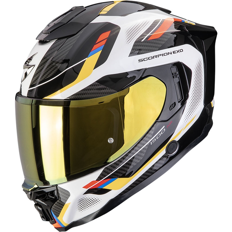 Integreeritud mootorratta kiiver Scorpion EXO-1500 Air Sleek valge-sinine-kollane