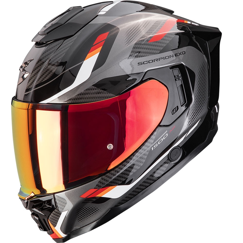 Integreeritud mootorratta kiiver Scorpion EXO-1500 Air Sleek must-punane