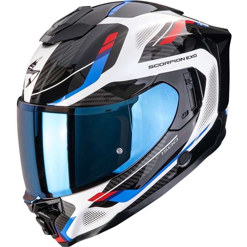 Integreeritud mootorratta kiiver Scorpion EXO-1500 Air Sleek valge-punane-sinine