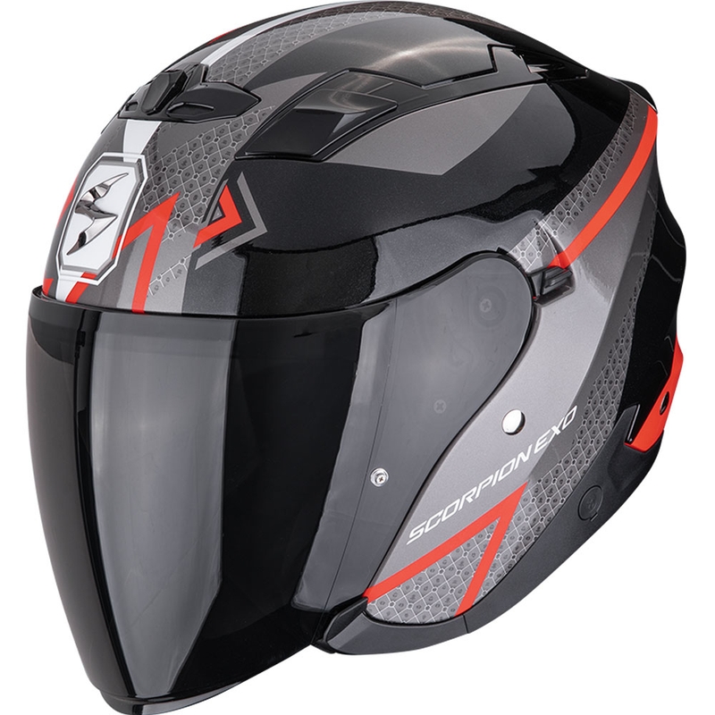 Avatud mootorratta kiiver Scorpion EXO-230 Loop metallik must-punane