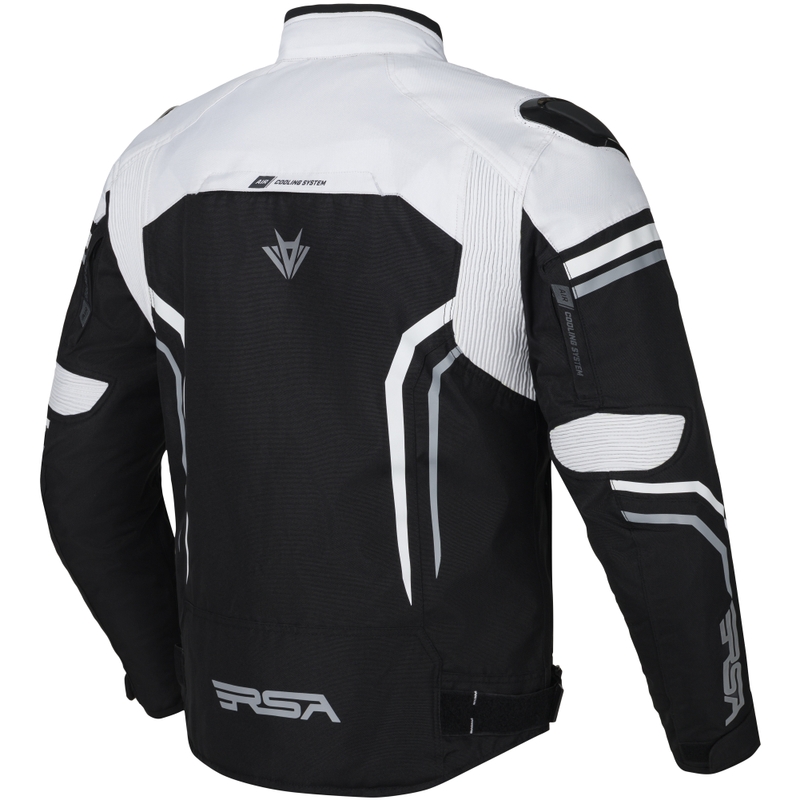 Mootorratta jope RSA Compact 2 EVO must-hall-valge