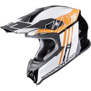 Motokrossikiiver Scorpion VX-16 EVO Air Lignes must-oranž