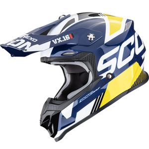 Motokrossikiiver Scorpion VX-16 EVO Air Analog valge-sinine-kollane