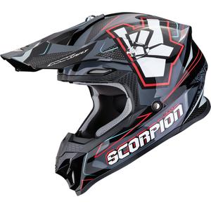 Motokrossi kiiver Scorpion VX-16 EVO Air ROK must-hall-punane