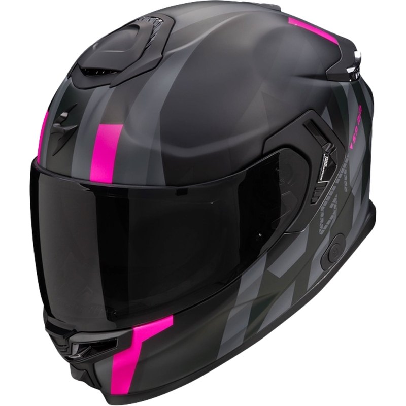 Integreeritud mootorratta kiiver Scorpion EXO-GT SP AIR TOURADVEN must-roosa allahindlus