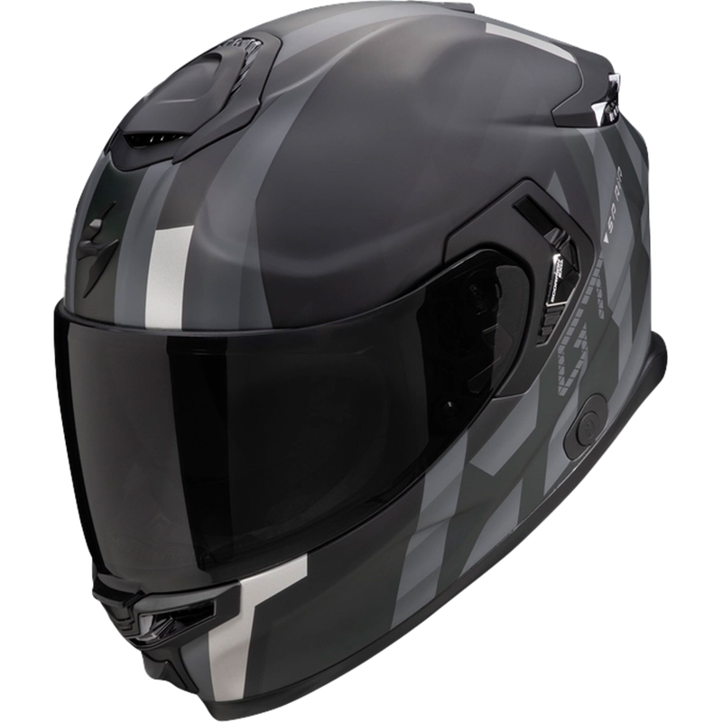 Integreeritud mootorratta kiiver Scorpion EXO-GT SP AIR TOURADVEN must-hõbedane allahindlus