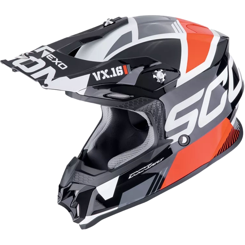 Motokrossikiiver Scorpion VX-16 EVO AIR ANALOG must-punane