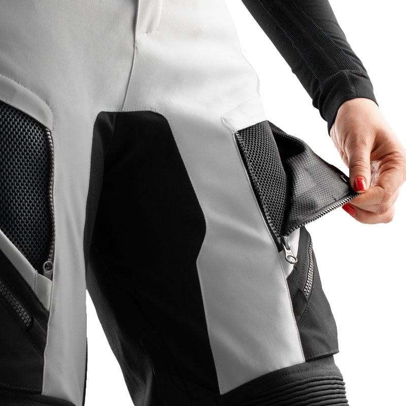 Naiste Rebelhorn Hardy 3.0 mustad ja hallid mootorratta püksid