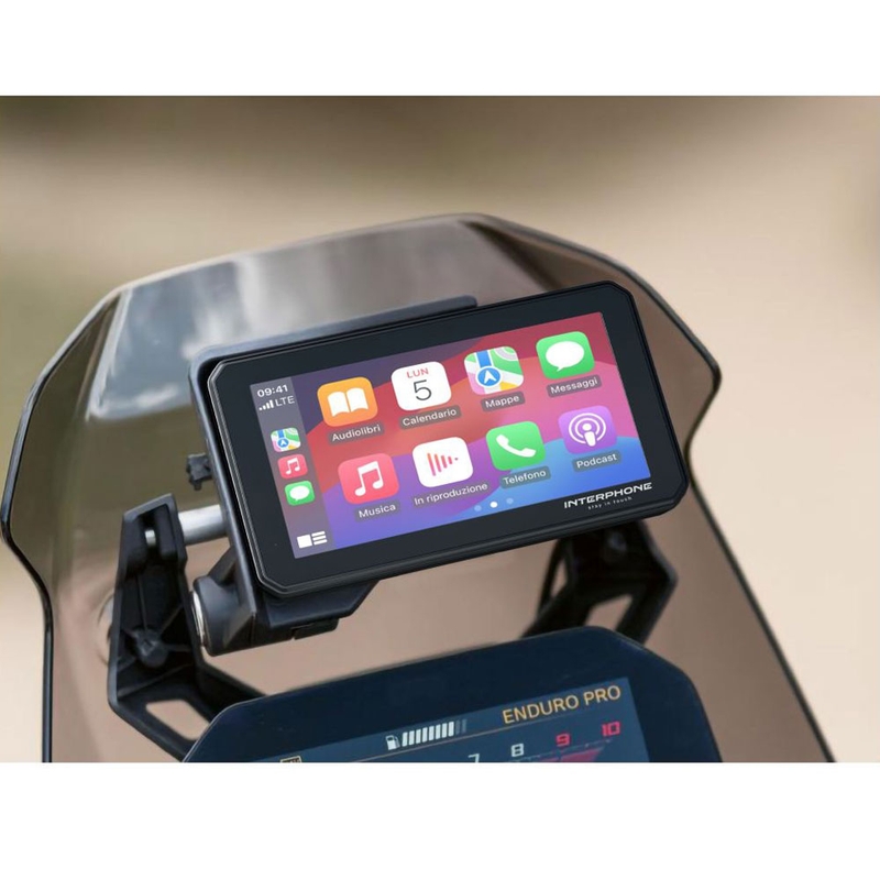 BMW Interphone'i ekraan Apple CarPlay ja Android Auto mootorratastele