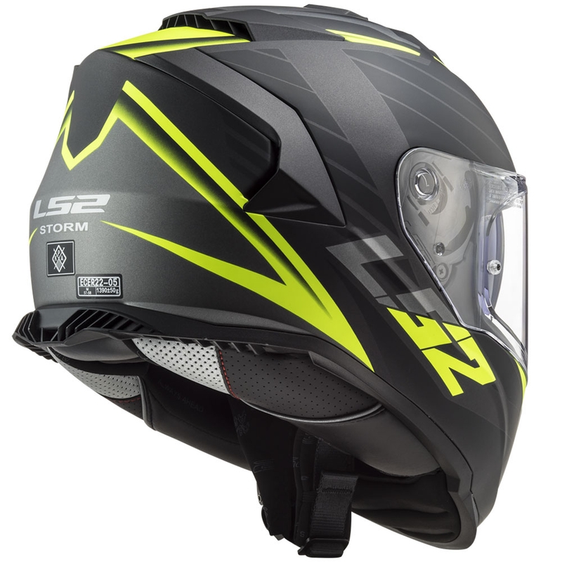 LS2 FF800 Storm II Nerve must-fluo kollane integreeritud mootorratta kiiver